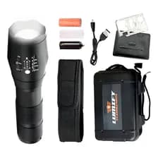 Linterna Táctica Led Lumify X9 Recargable 960 Lm Zoom A Prueba De Agua Blanco Negro