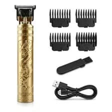 Afeitadora Cortapelo Vintage Inalambrica 90min 4 Peines Usb Barba Cabello Acero Inoxidable Recargable Barberia Casa Motor Potente Silenciosa Precision Profesional Lavable Dorado