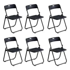 6 Sillas De Comedor Exterior Dyvan Z28 Plegables Negro