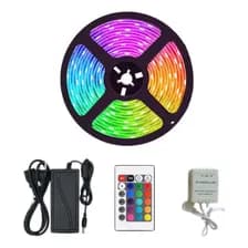 Tira Led 12v 5050 Rgb Mti 5m Kit Control Y Fuente
