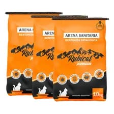 Piedritas Sanitaria Para Gatos Aglomerante Rubicat Premium Aroma Neutro Pack Ahorro 3 Bolsas De 10kg