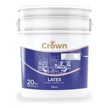 Pintura Latex Interior Exterior Crown Blanca 20kg Acrilico Acabado Mate Color Blanco