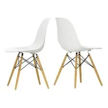 Sillas De Diseño Eames Plástico Pack X2 Comedor Baires4 Estructura De La Silla Patas De Madera Asiento Blanco Diseño De La Tela No Tiene Tela