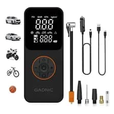 Mini Inflador Portátil Gadnic Para Auto Moto Bicicleta Color Negro
