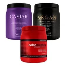 Kit 3 Mascaras Capilares Fidelité 1000g Argan - Hidronutritiva - Acida