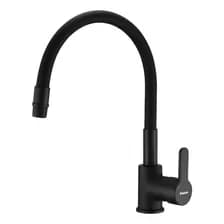 Grifería Cocina Mesada Monocomando Piazza - 10017ne - Emblem Canilla Con Manguera Flexible Negro Mate