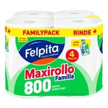 Rollo De Cocina Felpita Maxirollo Familypack 800 Paños