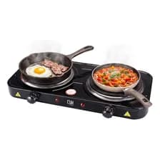 Anafe Electrico Cuk By Gadnic Doble Hornalla 2000w 220v Bajo Consumo 50hz Negro