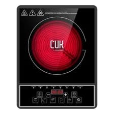 Anafe Vitroceramico Cuk By Gadnic 1 Hornalla 1500 W 8 Niveles Potencia Temporizador 180 Min Vidrio Pulido Negro
