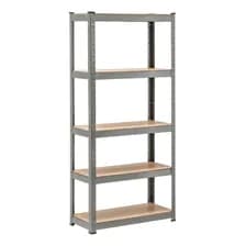 Estanteria De Metal 5 Estantes Altura Ajustable Mdf Sin Tornillos 90x40x180 175kg Total Para Hogar Comercial Galvanizado