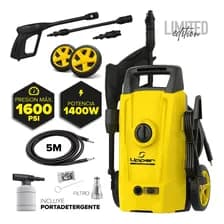 Hidrolavadora 1600 Psi 1400 W 110 Bar Pistola Manguera 5 Metros Con Ruedas Hl1400r Upper Amarillo