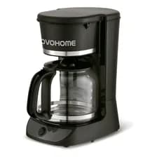 Cafetera Eléctrica De Filtro Novohome 1.8 Lts 18 Tazas Anti Goteo Filtro Permanente Jarra De Vidrio Color Negro