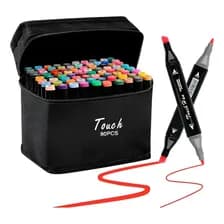 Marcadores Doble Punta Estuche X80 Colores Touch Veoquiero Negro 80