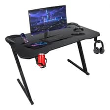 Escritorio Gamer Gadnic Ikks1 Fibra De Carbono 110 X 60 X 74cm Resistente 15mm Estructura De Acero + Accesorios Negro