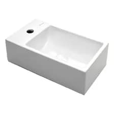 Bacha De Apoyo Piazza A146 - 450 X 250 X 120mm - Lavamanos Baño Lavatorio Porcelana Blanca Blanco Brillante
