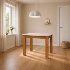 Mesa De Comedor 90 Cm Maciza Cocina Calidad Hogar Moderna Blanco Marrón Diaz Home