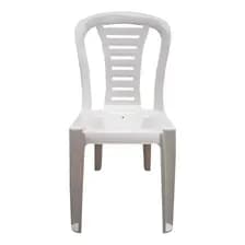 Silla Plástica Apilable Reforzada Quality Plastic Reina Blanca 88cm