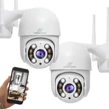 Set X2 Camara Domo Exterior Seguridad Ip 4mp Autotracking Vigilancia Full Hd Smart Tech N8-400w-ir Blanco-x2