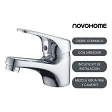 Griferia Canilla Monocomando Lavatorio Novohome Para Baño Acabado Cromado Plateado