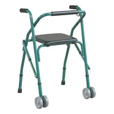 Andador Ortopedico De Aluminio Con Asiento Y Ruedas Jl914 Magesa Verde