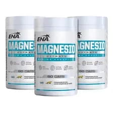 Citrato De Magnesio Cápsulas Ena Sport - Pack X3 60 Caps Sin Sabor Mejora Sueño