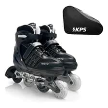 Rollers En Línea Kossok Kinetic Extensibles Talle L 38-42 Con Bolso 70 Mm Negro/gris