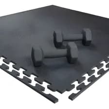Piso Goma Eva Negro Liso 1x1mt 10mm Con Bordes Encastrables Hogar Gimnasio Infantil Juegos Entrenamiento Artes Marciales Proteccion Completa Amortiguacion Antideslizante Practico Resistente Seguro Ver