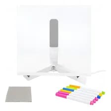 Pizarra Magica Led 20x30 Usb Con Soporte + 7 Marcadores Color Blanco