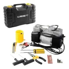 Kit Compresor Inflador Valija Linterna Auto Moto 4x4 Negro