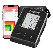 Tensiómetro Digital De Brazo Gadnic Pantalla Fácil Lectura Automatico Lcd Retroiluminada Memoria Integrada Y Brazalete Ajustable Negro