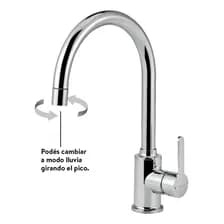 Grifería De Cocina Peirano Doble Función Move 20-146 Color Cromo Acabado Cromado Canilla Grifo Mezcladora Gris