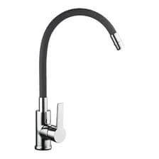 Grifería Monocomando Cocina Sm Negra Flexible Mesada Con Aireador Negro