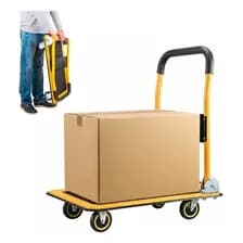 Carro Carretilla Plataforma Antideslizante Plegable Gadnic Acero Reforzado Ruedas Giratorias Carga Pesada Amarillo