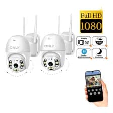 Pack Familiar 2 Camaras Domo Exterior Ptz Only Wifi Hd Blanco