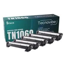 Pack De 5 Toner Alternativo Tecnovibe Tn1060 Para Brother Hl1110 Hl1112 Hl1200 Hl1212w Dcp1512 Dcp1617nw Negro