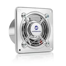 Extractor De Aire Para Baño Ventiservice 4 '' I 10 Cm Rulemanes Acero Inoxidable - Modelo Piuro Acero Inox