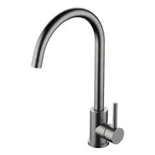 Griferia Monocomando Mesada Cocina Fv Inox One Acero Inox Acabado Mate Plateado Brillante