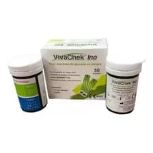 Tiras Reactivas Vivachek Ino 50 Unidades Para Medición De Glucosa Negro