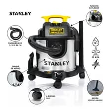 Aspiradora Sopladora Stanley 15 Lts 1300watts Aspira Polvo Y Liquido Sl1901-4b Plateado/negro/amarillo