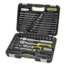 Kit Set Caja De Tubos Llaves 79 Pz Stanley Stmt82780 Maletín Color Negro