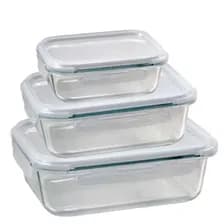 Set Taper De Vidrio Hermetico Microondas Horno Rigolleau X3 Transparente