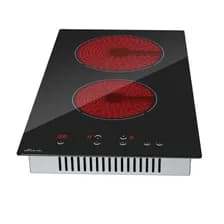 Anafe Eléctrico Vitrocerámico Siam 2 Hornallas Negro