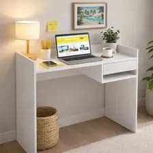 Escritorio Moderno Juvenil Oficina Con Cajón Melamina 95cm Er95 Blanco