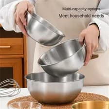 Set 3 Bowls De Acero Inoxidable Para Cocina