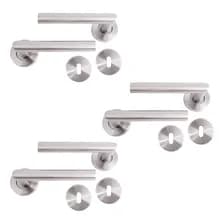 Pack X3 Manija Picaporte Herraje Acero Inoxidable Puertas Color Plateado