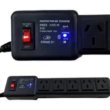 Protector De Tensión Zapatilla 5 Tomas Heladera Tv Pc 2200w Stand By Prz2 Negro