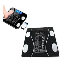 Balanza De Baño Bluetooth Familiar Ultra Slim 180kg Color Negro Pila