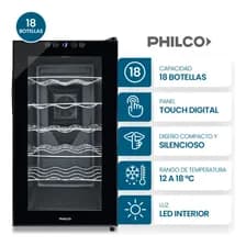 Cava Termoeléctrica Philco Phcav018n2 18 Botellas Luz Interior