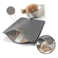 Alfombra Atrapa Arena Gris Claro Para Gatos Doble Capa Antideslizante 60x45 Cm