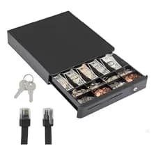 Gaveta 5 Compartimientos Registradora Caja Para Dinero Color Negro